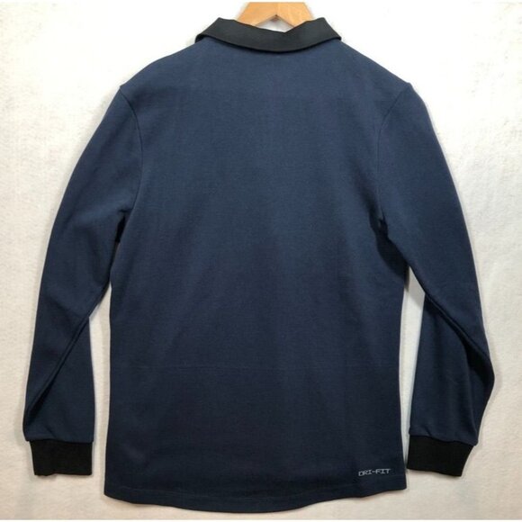 Nike PENN STATE Rugby Polo Shirt Navy Blue Embroidered Scroll Logo Unisex Medium - Picture 4 of 12